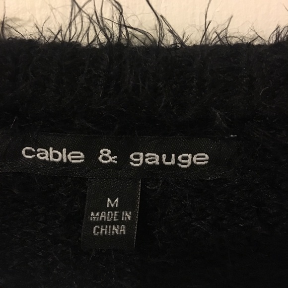 Cable & Gauge Black Fuzzy Open Front Cardigan M - Picture 3 of 8